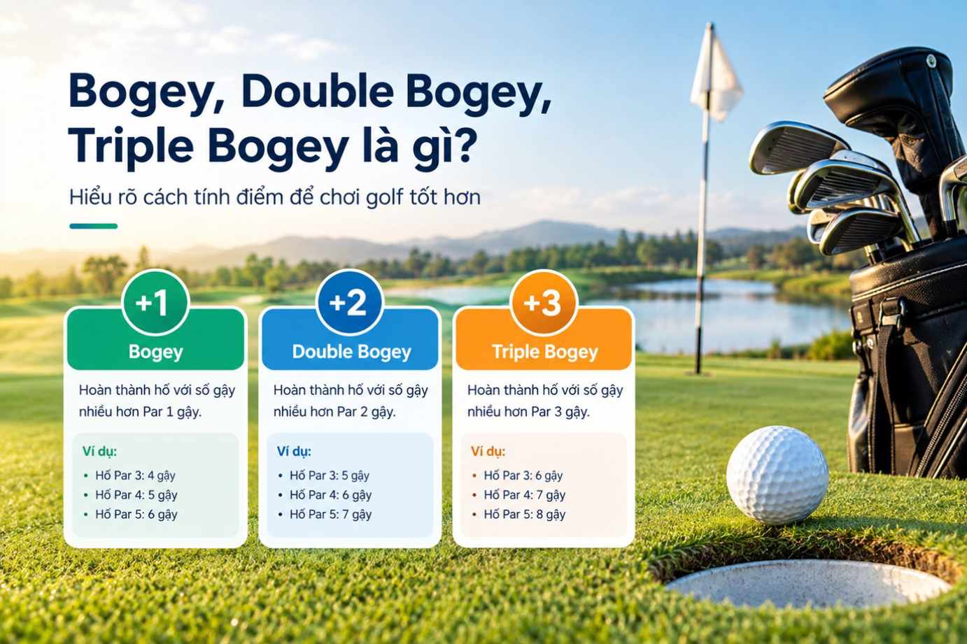 Bogey, Double Bogey, Triple Bogey là gì trong golf?